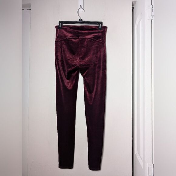 Spanx Velvet Leggings Burgundy Red 2070 Sz L - Picture 3 of 10